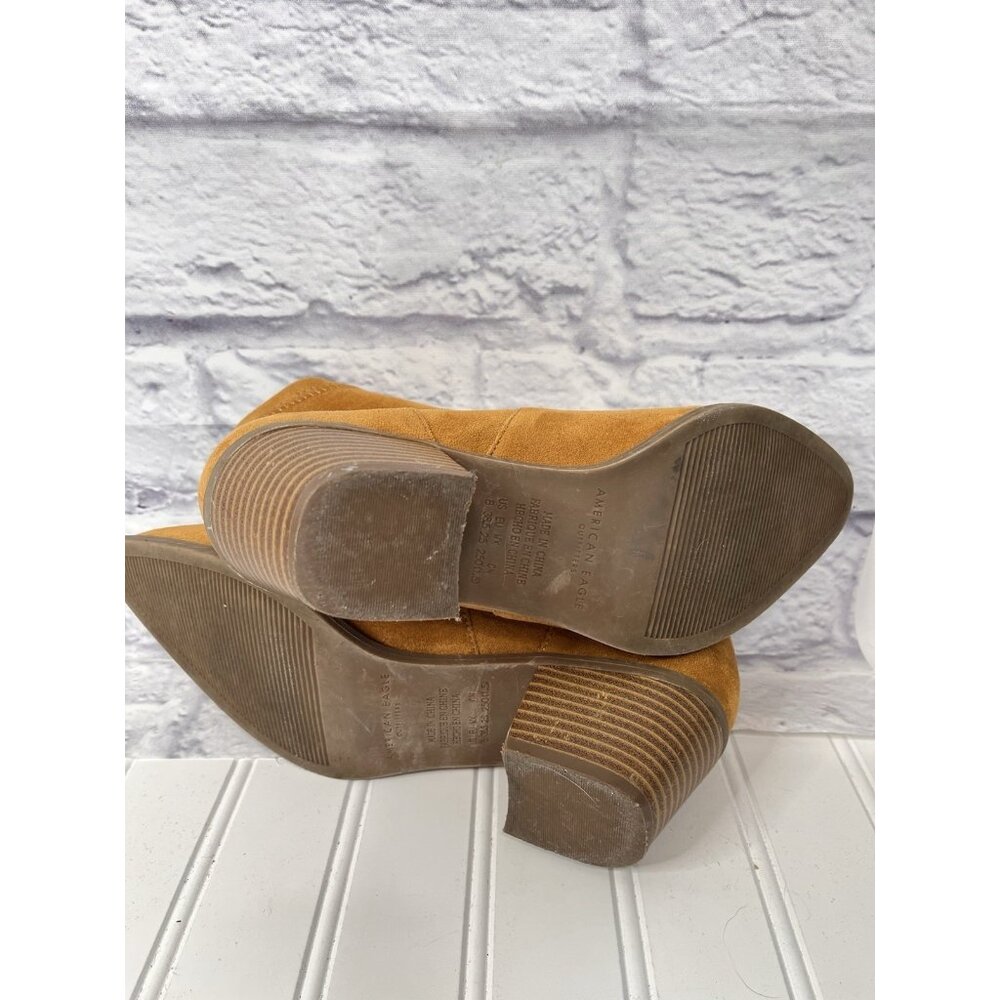 AEO Women's Camel Brown Faux Suede Pull On Booties US 8 - Picture 6 of 6